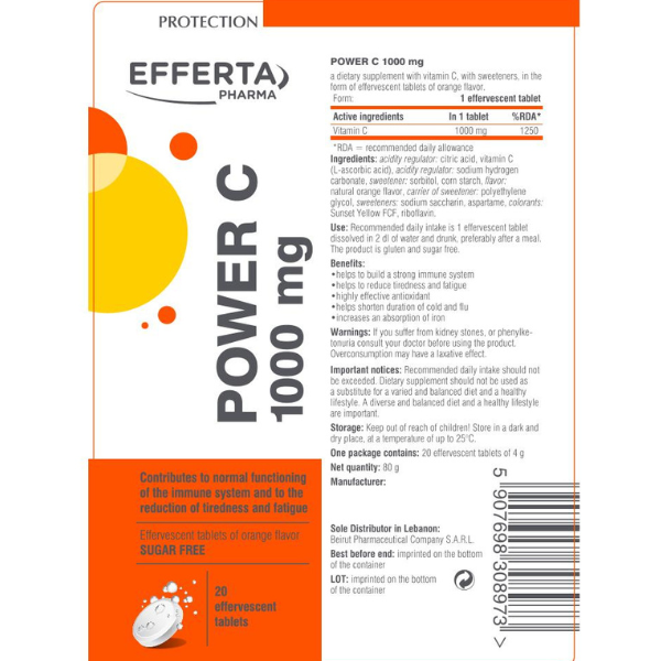 Power c 1000 mg effervescent